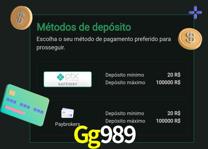 O cassino Gg989 oferece uma grande variedade de métodos de pagamento